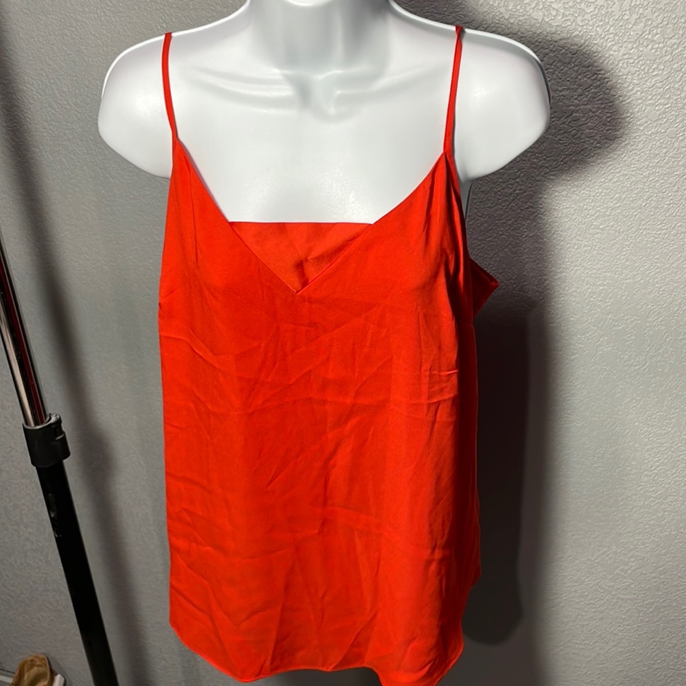 NWT  bright orange satin tank top